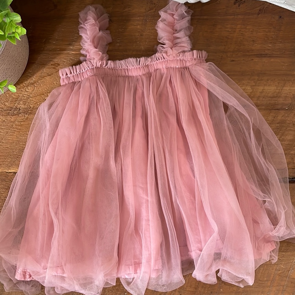 Baby girl 12 month tulle dress dusty pink